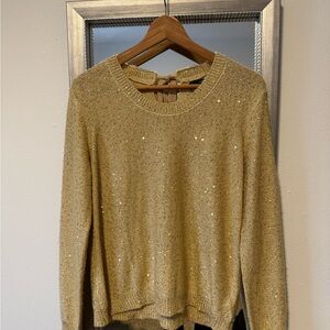 Gold Sequin Women's Sweater